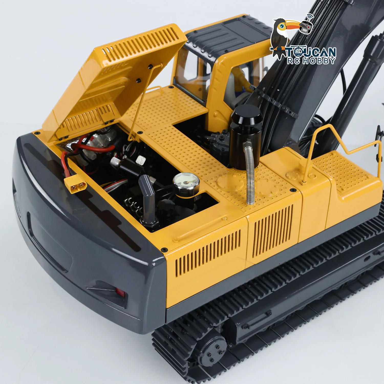 JDM V2 360L RC Earth Digger 1/14 Metal Hydraulic Excavator JDM 106 Remote Control Truck Assembled Model I6S Radio RC Toy TH18487 4