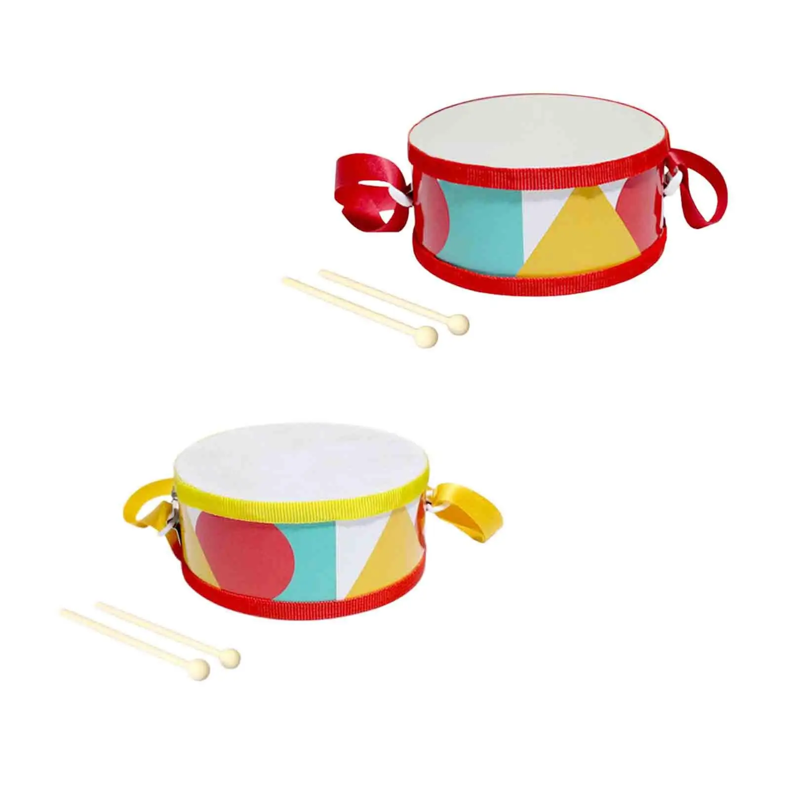 Montessori Toy Hand Drum Exercise Game with Strap Double Sided Drum Bass Drum Montessori Toy Hand Drum Exercise Game with Strap Double Sided Drum Bass Drum