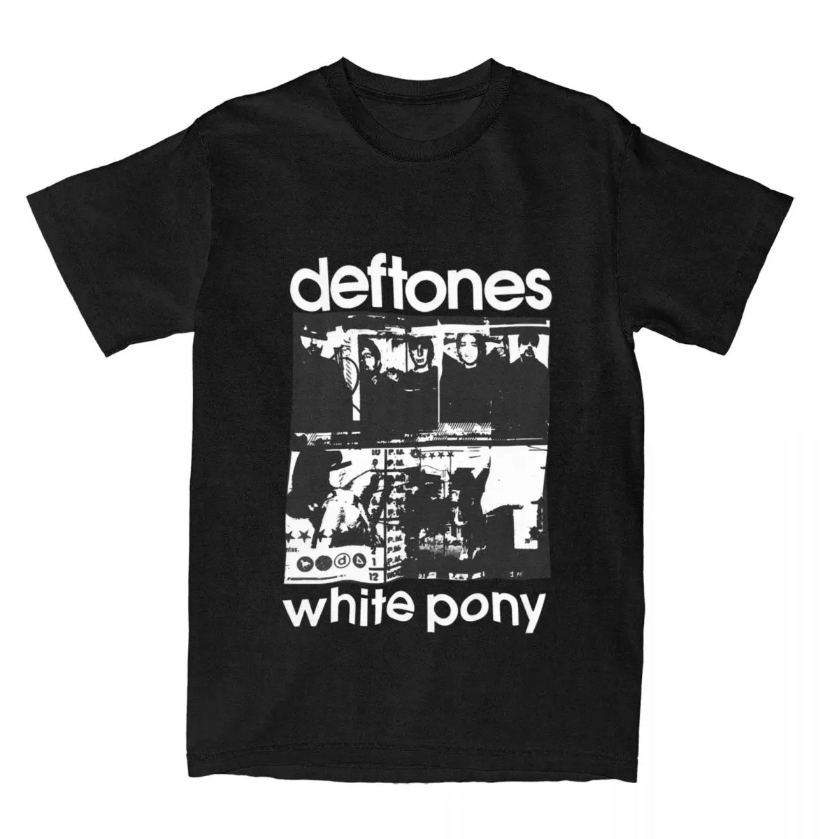 D-deftones-Camiseta de poni blanco, camisetas de manga corta con Álbum de Música, ropa de calle de playa, 100 algodón, cuello redondo, talla grande, novedad