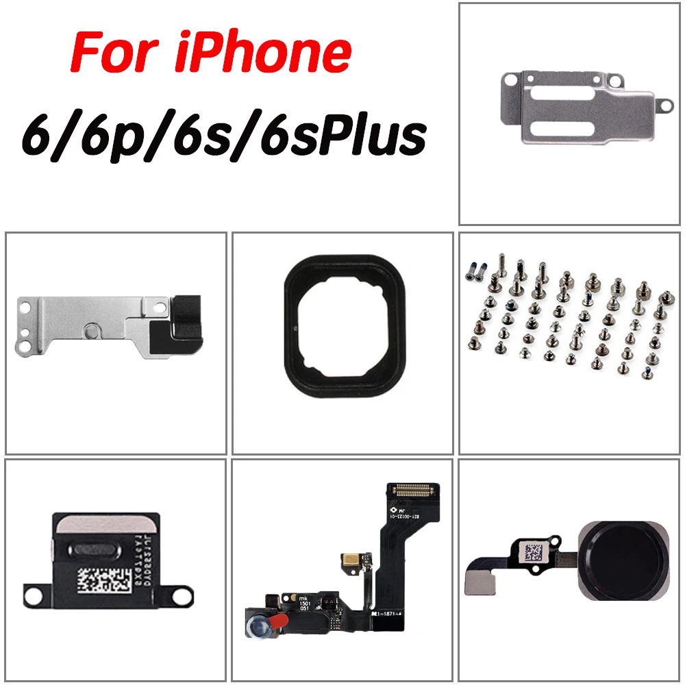 

Полный комплект запчастей для ЖК-дисплея для iPhone 6 6P 6s Plus Передняя камера Главная кнопка гибкий кабель динамик комплект винтов для замены