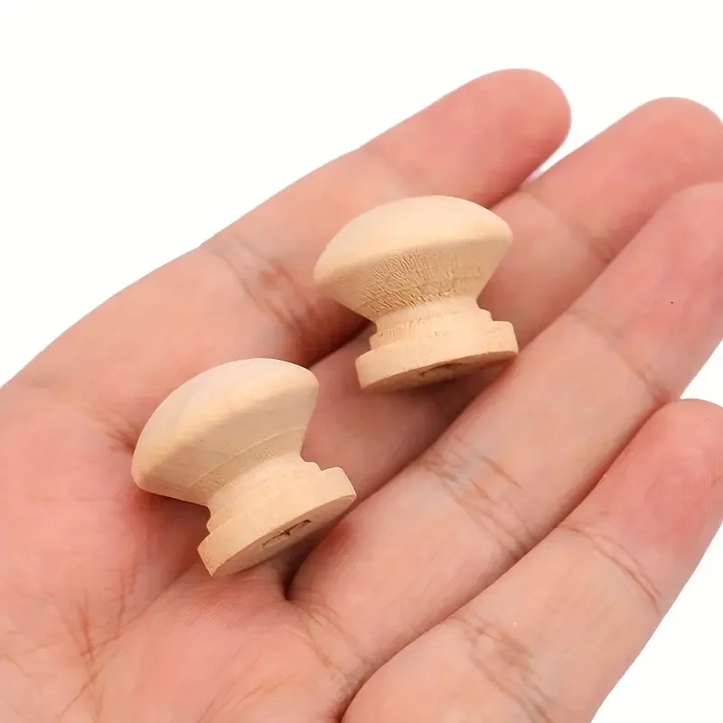 Furniture Knobs 10pcs Door Handle Round Shape Natural Wooden Cabinet Knob Drawer Wardrobe Door Pull Handle Furniture Hardware furniture knobs