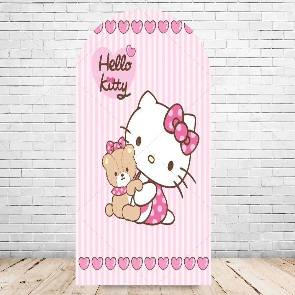 Hello Kitty Friends Party Arch Backdrop Cover Cinnamonroll Kuromi Gift Baby  Happy Birthday Background Wall Decor Banner Props - AliExpress