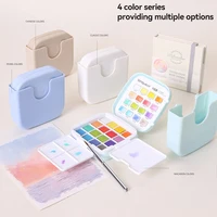 16 Colors Languo Solid Watercolor Paint Set Portable Storage Bag Painting Brush Palette Box Watercolor Pigment Set Art Suppies 6