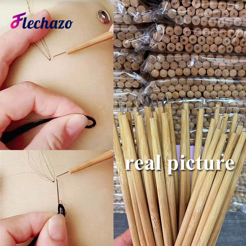 Professionals Wig Hook For Ventilate Lace Front Wigs Long Wooden Handle Needle With Holder Different 4 Sizes lace wig needles