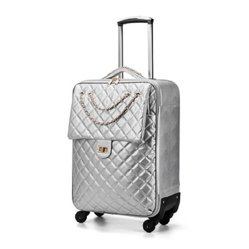 CARRYLOVE High Quality Fashion Noble Customized 20/24 Inch Size PU Rolling Luggage Spinner Brand Travel Suitcase