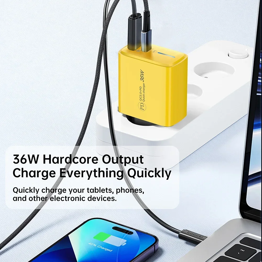 36W Multi Port USB Fast Charging Phone Charger Power Adapter For iPhone 15 Xiaomi14 Samsung Huawei Quick Charge 3.0 Wall Charger