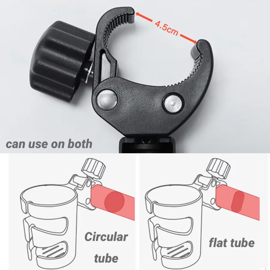 Baby Stroller Cup Holder Easy to Install 360 &deg; Rotation Wheelchair Cup Holder Stroller Accessories Harmless to Children