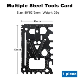 Compact 18 - in - 1 Steel Multi - Tool Card with Opener, Screwdriver, and Wrench (1 piece)