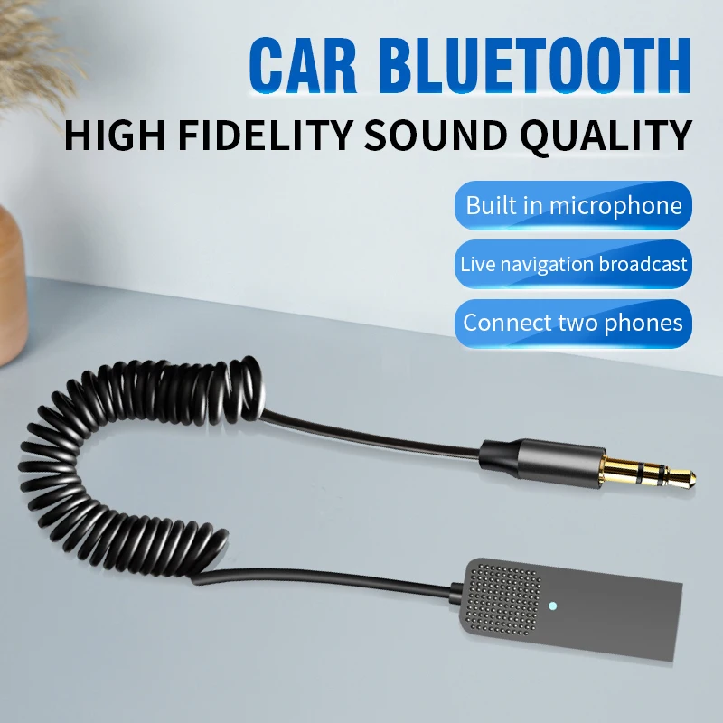 Bluetooth Audio Receiver USB To 3.5mm AUX Car Wireless Music Adapter With HD MIC