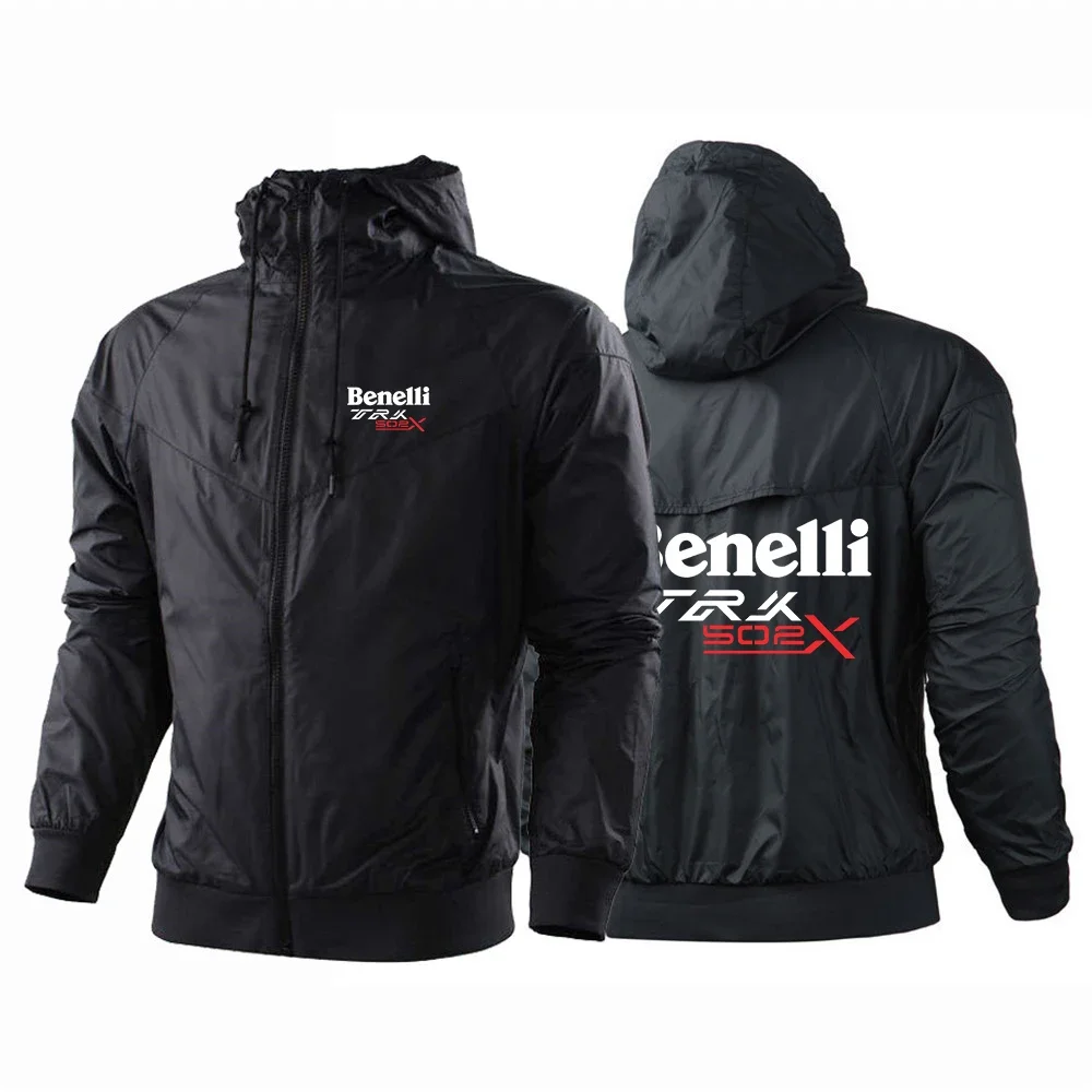 

2024 Benelli TRK 502X Men's New Windbreaker Zipper Hoodies Waterproof Hooded Coat Jacket Outwear Casual Harajuku Comfortable Top