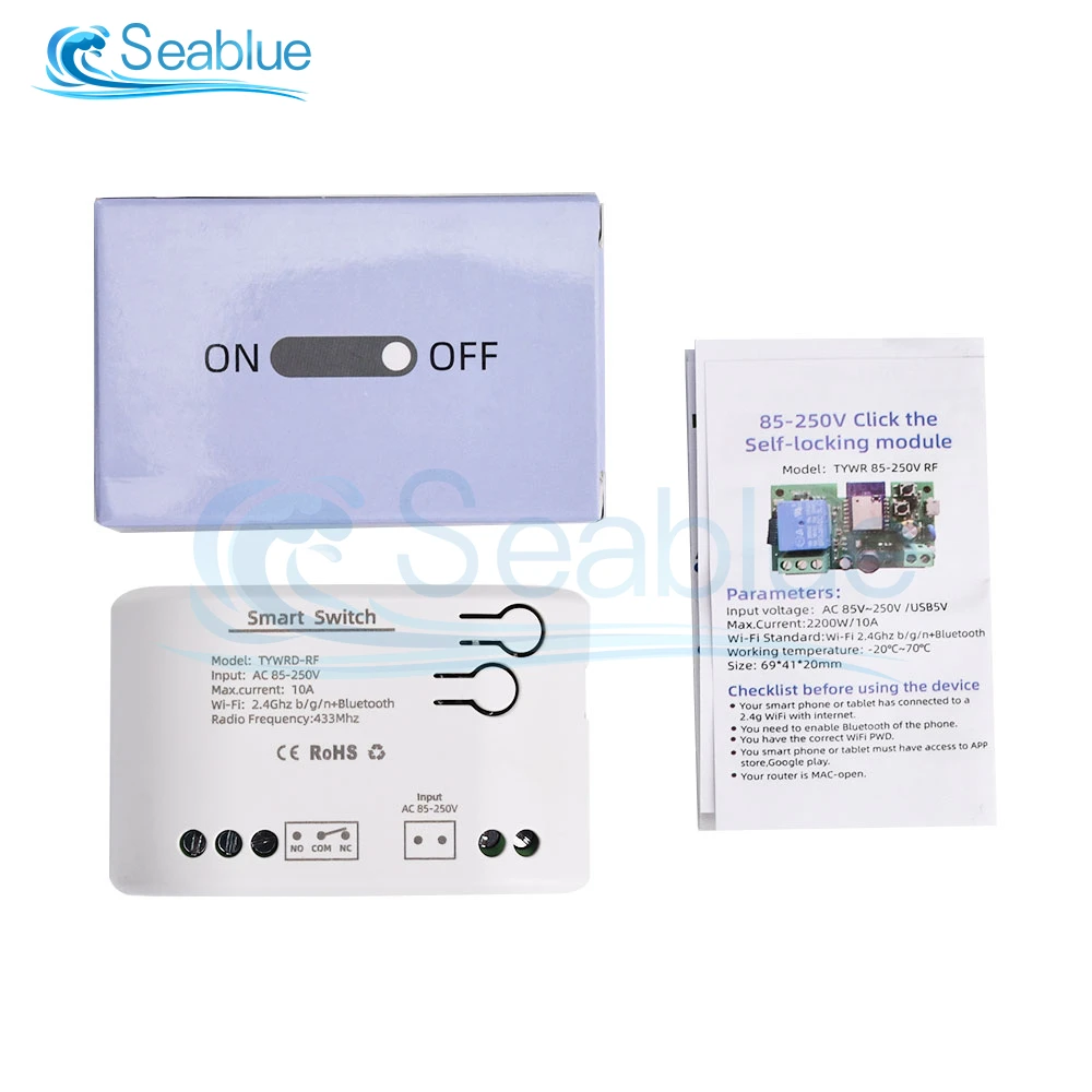 Description Picture 3 of item5V 12V 32V 220V Tuya Smart Wifi Motor Switch Module RF 433Mhz Radio Remote Control 1 Channel Inching Relay for Alexa Google Home