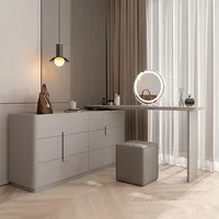 Table de maquillage de luxe légère pour chambre à coucher, moderne, Simple, intégrée, seau de rangement de chevet, armoire Premium S 3