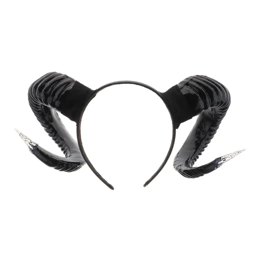 Novelty Adult Ox Bull Devil Horn Headband Plastic Elastic Band Fancy Dress Accessory for Halloween Carnival Hen Night Party