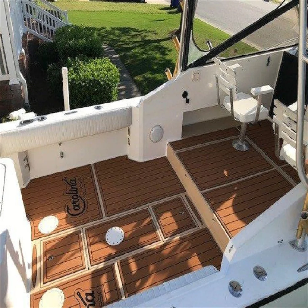 Tapis De Sol Bateau Carolina Classic 25 2000 - Cockpit Pad EVA Fausse Mousse Teck
