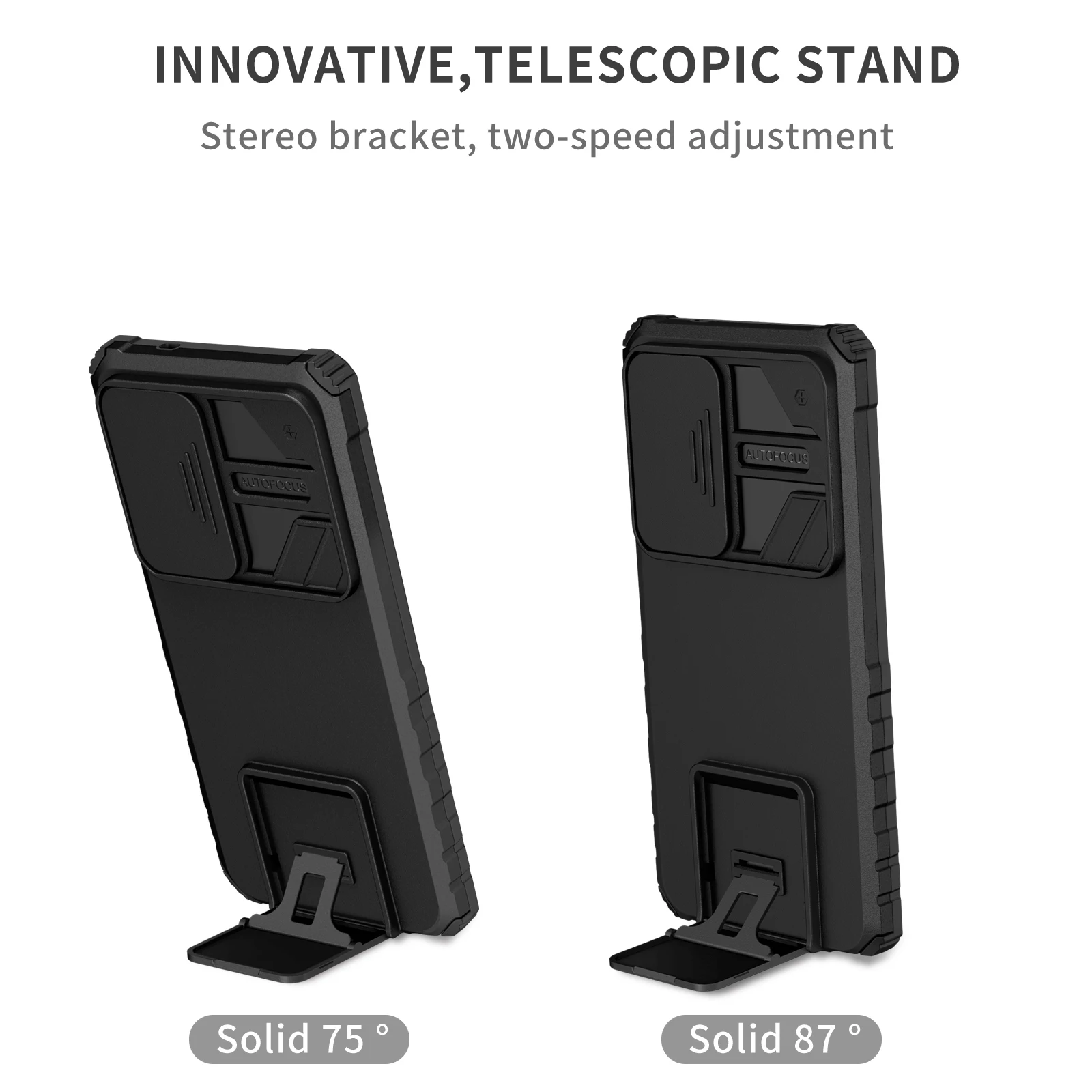 Universal Black Stand Holder Hard Case - Enhanced Protection Phone