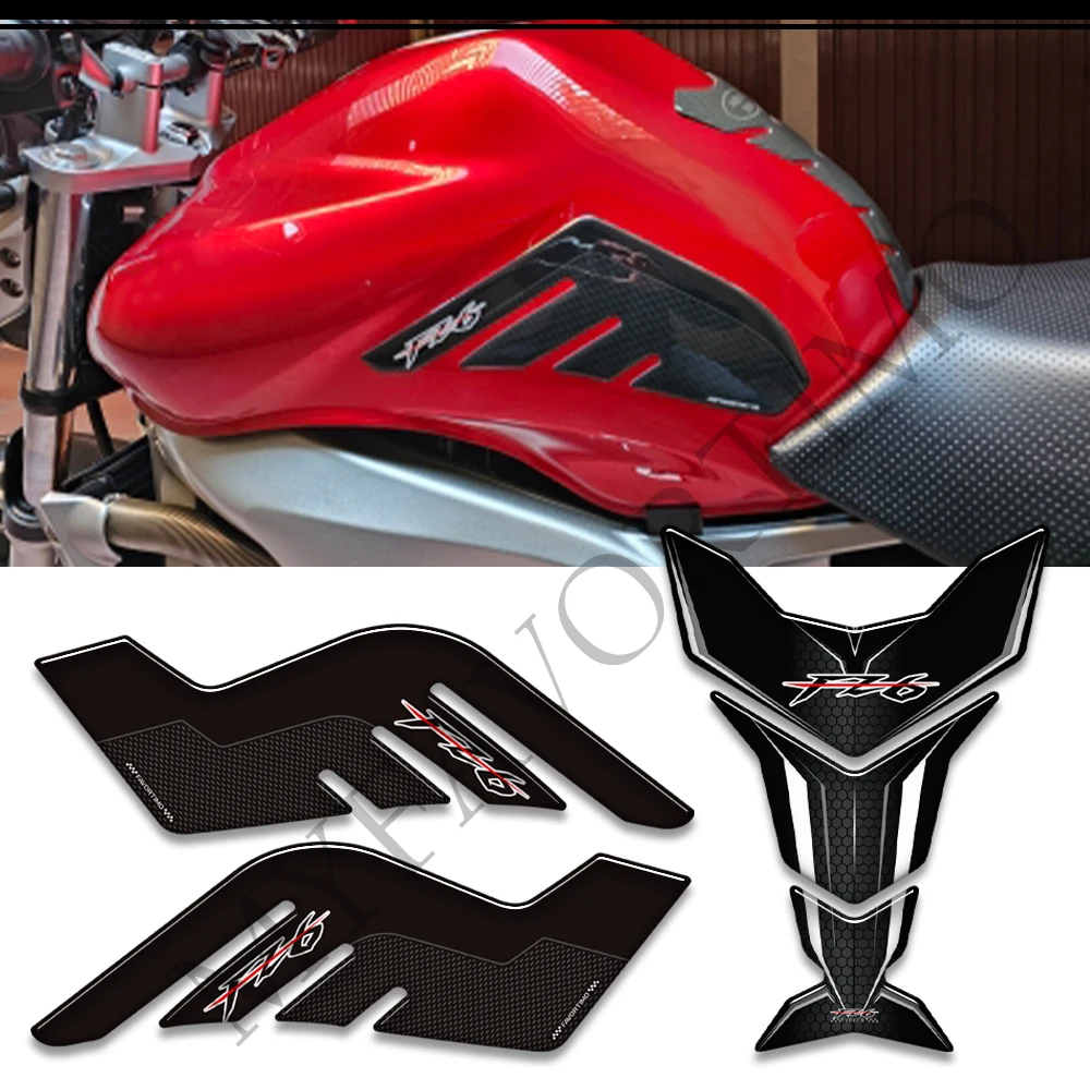 Motorcycle Tank Pad 3D Stickers Decals Side Grips Gas Fuel Oil Kit Knee Scratch Protection For Yamaha FZ6 S FZ6N Fazer FZ6R FZ 6