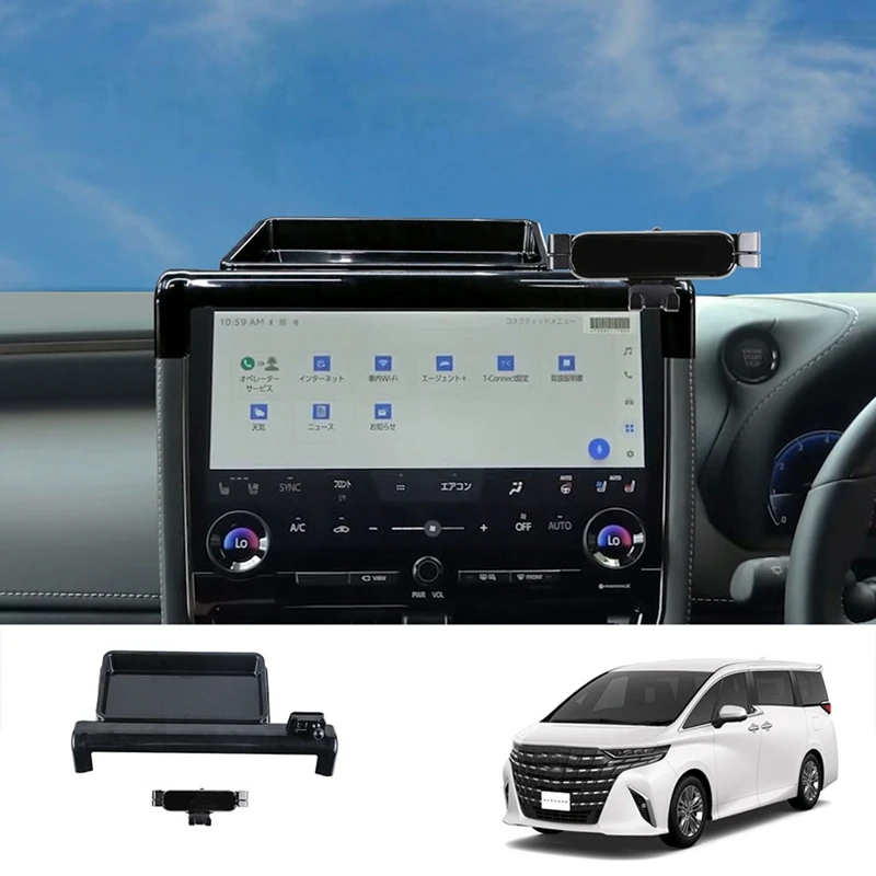 

Для Toyota Alphard 40 серия 2023 + органайзер центральной консоли за экраном коробка для хранения с держателем телефона запчасти RHD