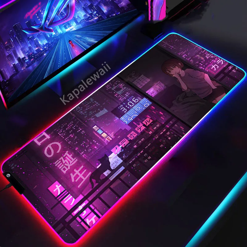 

RGB Neon Backlit Mouse Pad Large Gamer Mousepad Gaming Speed Mousenat 900x400mm Desktop Mouse Mat Game Accessories Keyboard Pads