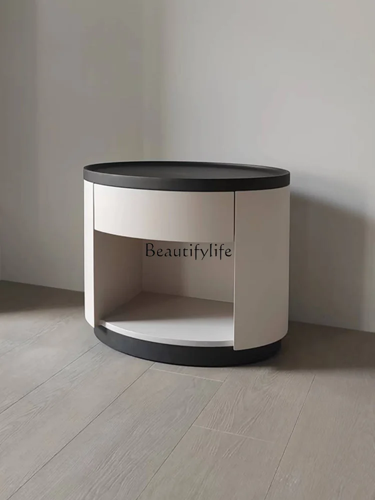 

Italian Style Light Luxury Bedside Table Bedroom Storage Small Apartment High Sense Bedside Cabinet Creative