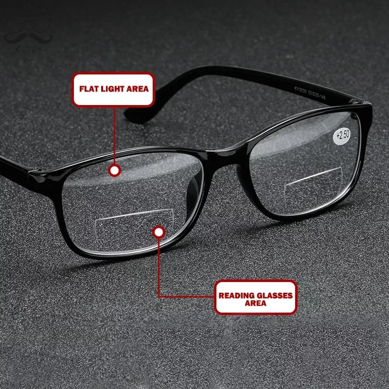 2024 New Men Women Bifocals Reading Glasses Bifocal Far Near Magnification Eyewear Presbyopic Glasses Ultralight Eyeglasses