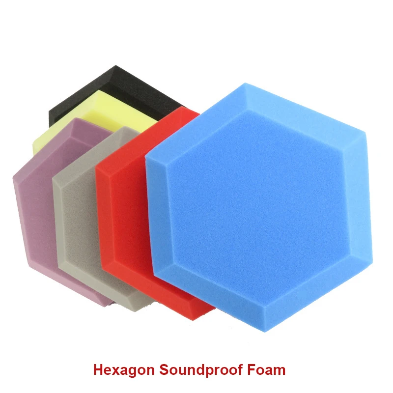 6/12Pcs 180x300mm Studio Acoustic Panel Hexagon Soundproof Foam Sound