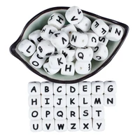 12mm 50Pcs Silicone Letters Beads English Alphabet Baby Teether For Personalized Name DIY Pacifier Chain Clip Toys BPA Free 1