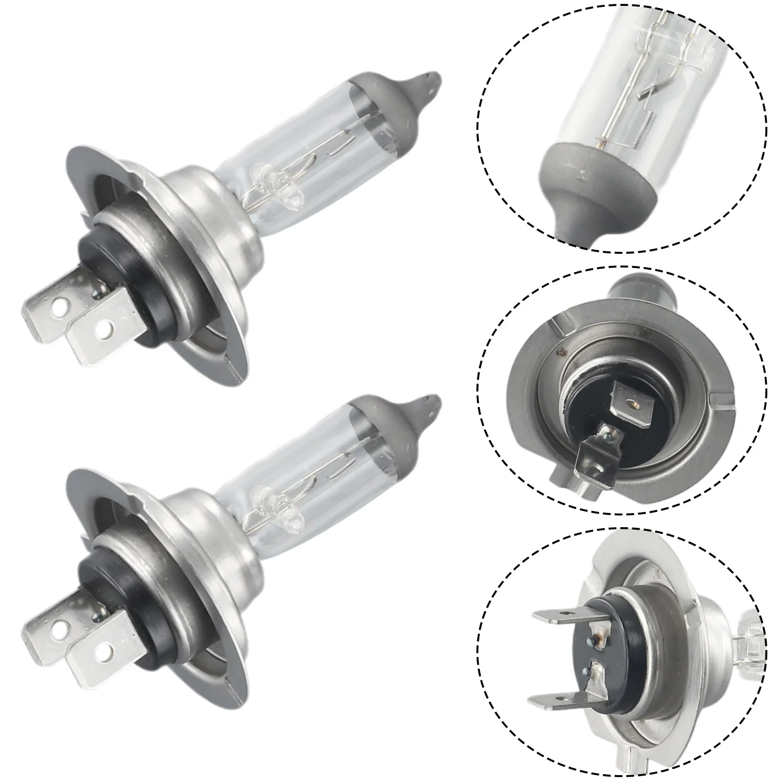 Halogen Headlight Bulb 2Pcs 12V Car H7 Xenon 55W 6000K White Car High/Low Beam Light Lamp
