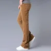 2023 Men's Autumn Spring Corduroy Boot Cut Pants Male Mid Waist Business Casual Flares Trousers 27-38 4