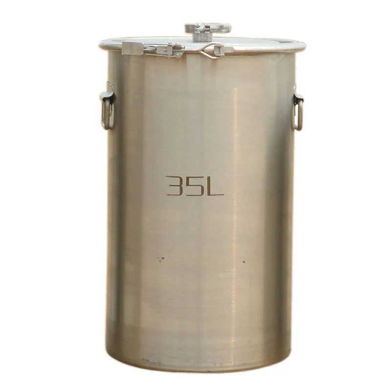 

Free ship 35L 304 Stainless Steel Bucket Home Brewing Fermentation Barrel Wine Fermentor Side Fitting Barrel Top Open Container