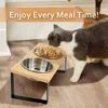 15° tilted heightened pet bowl heightened dog bowl with stainless steel food bowl feeder suitable for cats and puppies 4