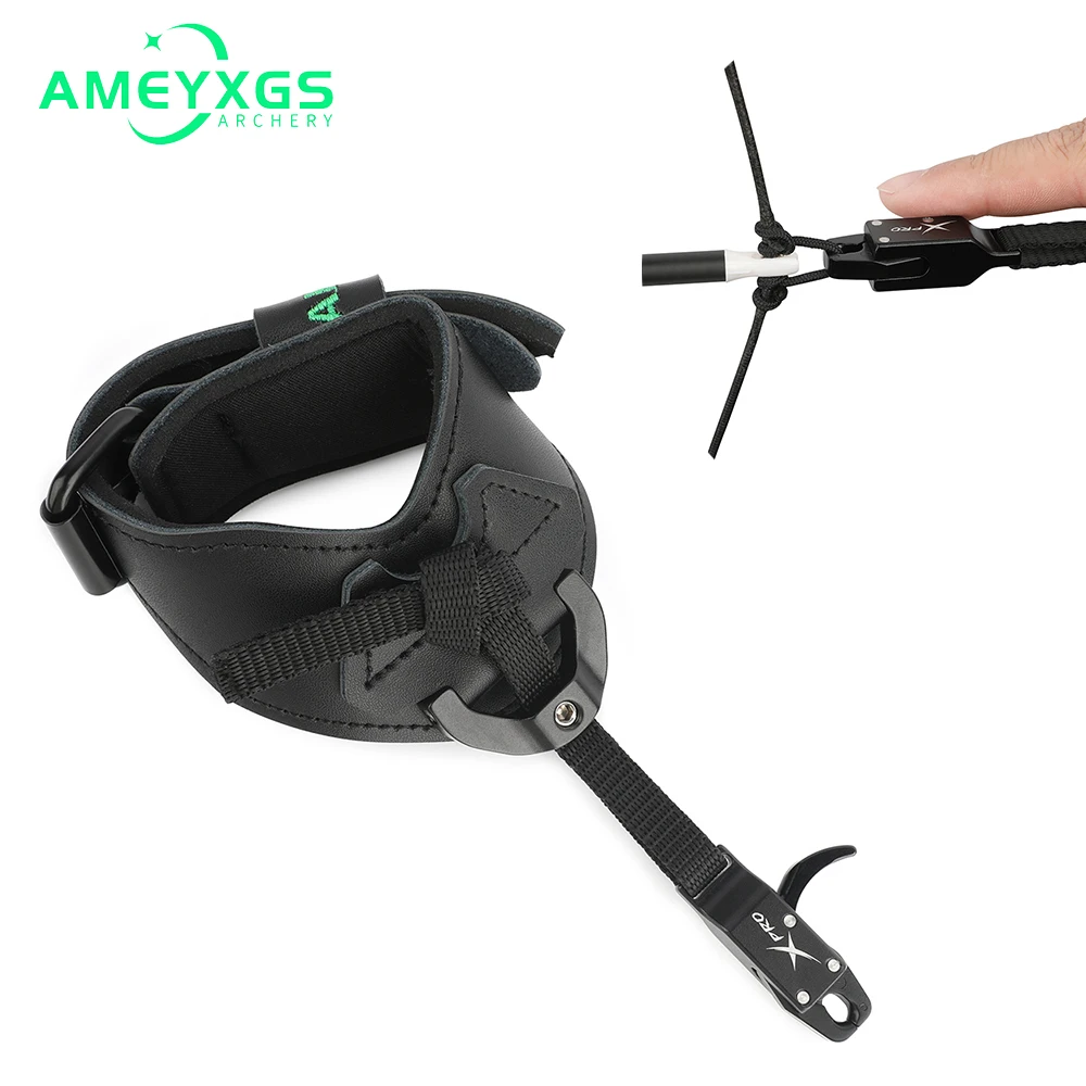 AME NEW Archery Bow Release Trigger Metal  Adjustable Wrist Strap Length Automatic  Closing Jaw Compound Bow Hunting Tool 1pcs 194419 4 495209 guide rail splinter guard track saw guide rails 5 meter length power tool parts accessories