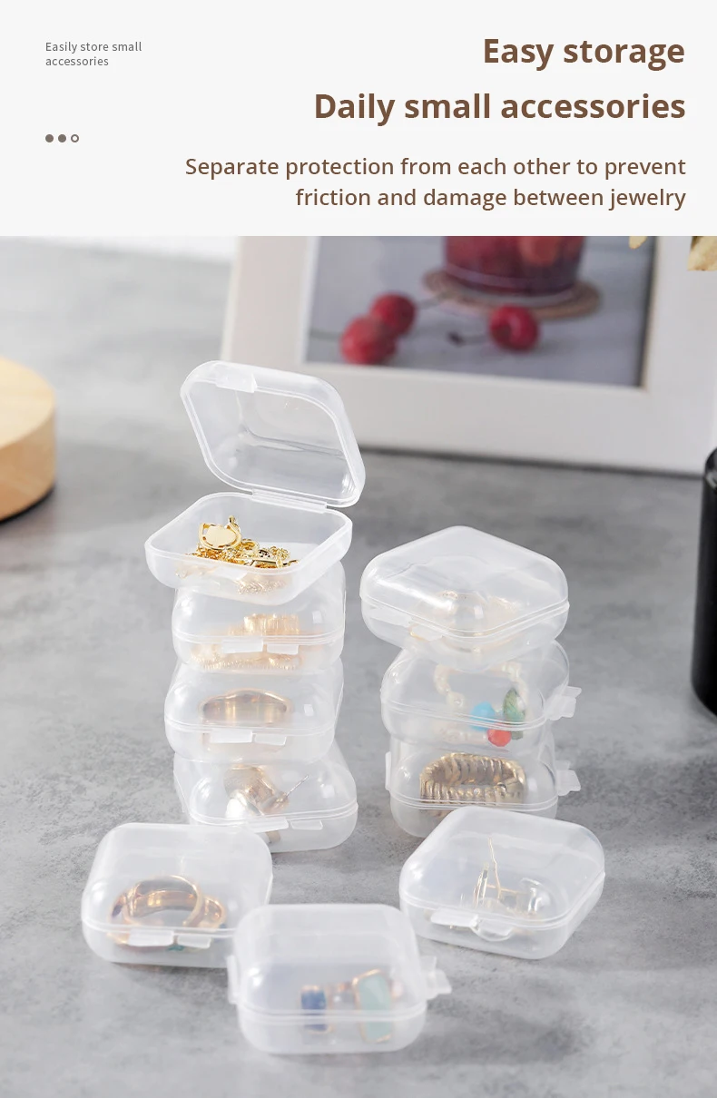Description Picture 4 of item40pcs/set Mini Clear Plastic Storage Box Jewelry Storage Case Transparent Storage Organizer Multifunctional Portable Storage