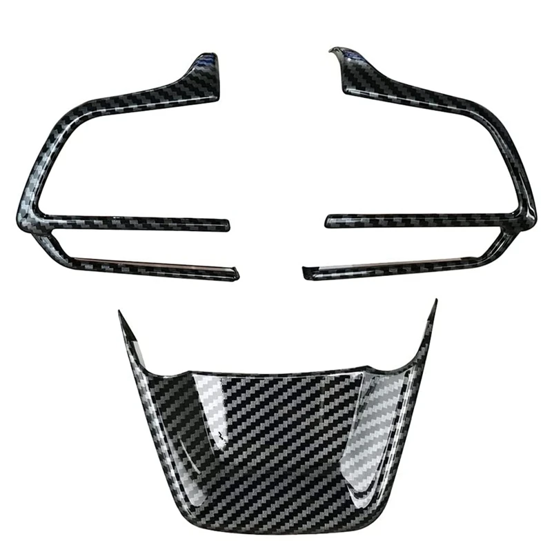 3pcs Carbon Fiber Color Steering Wheel Cover Trim Fit For Toyota