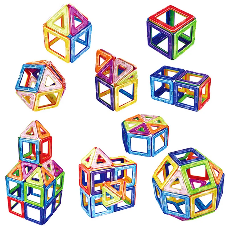 Children DIY Puzzle Toys Big Size Magnetic Building Blocks Toys Designer Construction Triangle Model Puzzle Educational magnetic building blocks magnetic assembly toy magnetic alphabet toys