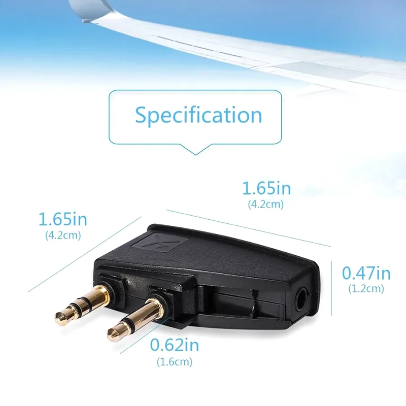 Premium Airplane Airline Flight Stereo 3.5mm Adapter