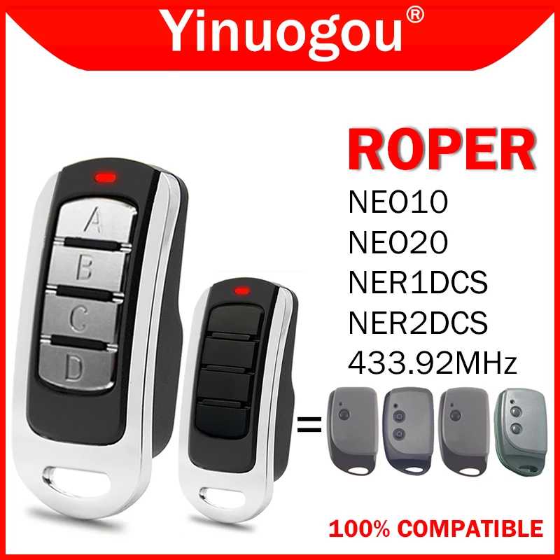 ROPER NEO NER1DCS NEO10 NER2DCS NEO20 차고 문짝 리모컨, 433.92MHz 롤링 코드, ROPER 리모컨 복사기 오프너