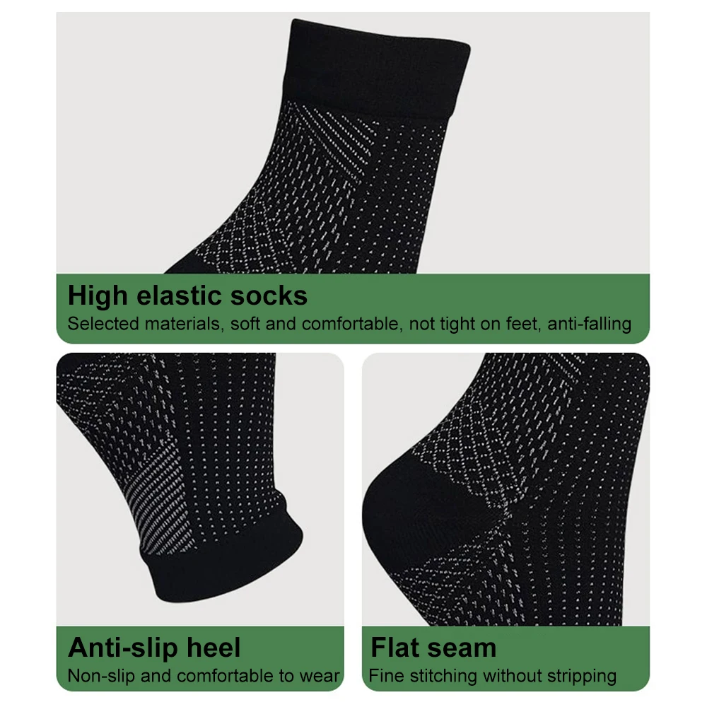 Neuropathy Socks Ankle Protector Anti Fatigue Compression Foot Sleeve Support Brace Socks 1Pair Exercise Sports Protective Gear