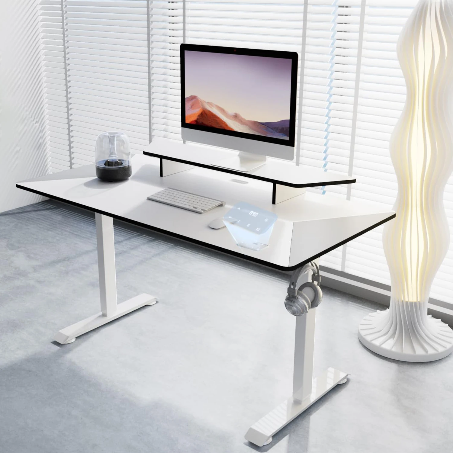 Standing Desk Lifting Desk Electric Height Adjusted Ergonomics Standing Desk Up and Down Leg Load Weight about 60kg