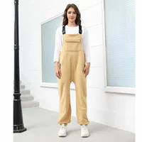 Workwear Overalls For Women Thicken Plush Sleeveless Jumpsuit Ski Pants Adjustable Suspenders Racerback Retro Casual Playsuit - Image 5