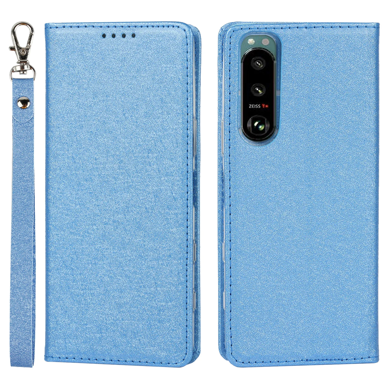 Luxurious Silk Style PU Leather Flip Case with Magnetic Closure and Frosted Touch