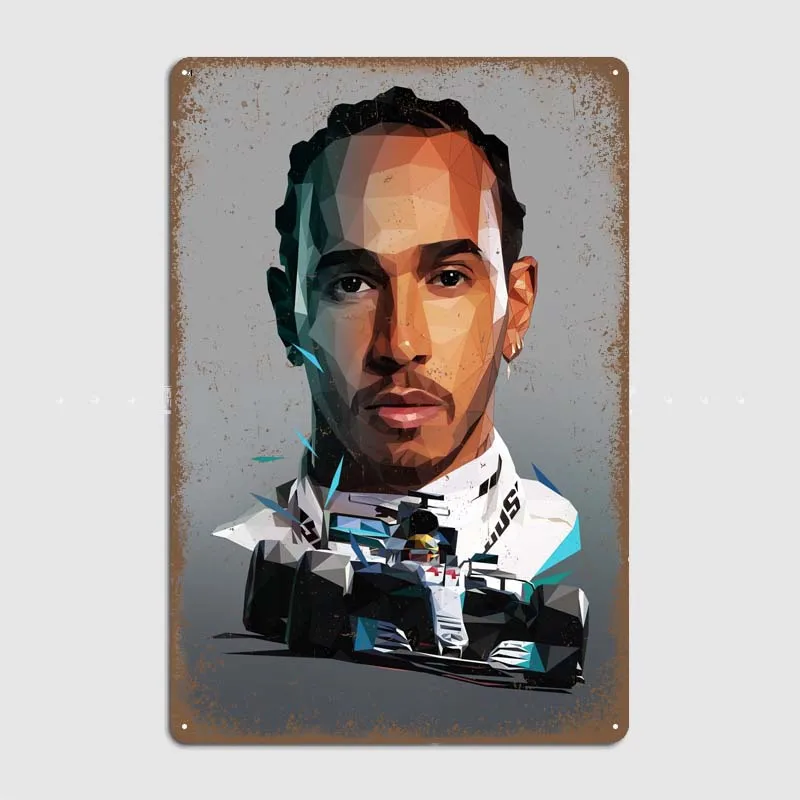 Insegne In Metallo Decorazioni Vintage Per Camera Lewis Hamilton Hammertime Metal Wall Art Murale Decorazione F1 Per La Casa Garage Bar Decor Poster