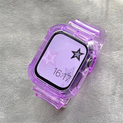 Enhanced Summer Sport Candy Band + Case for Women - Elegant Bracelet Strap for Apple Watch (Purple)
