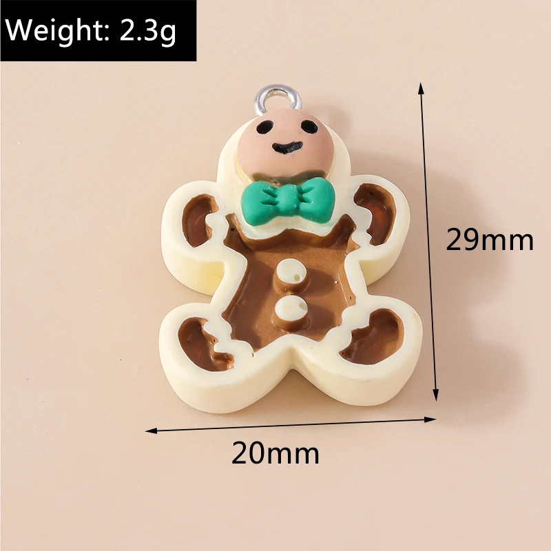 Leslie 10 stücke Weihnachten Charms niedlichen Harz Hirsch Baum Glocke Schneemann Santa Claus Charms Anhänger für DIY Schmuck Herstellung Zubehör – Detail 17