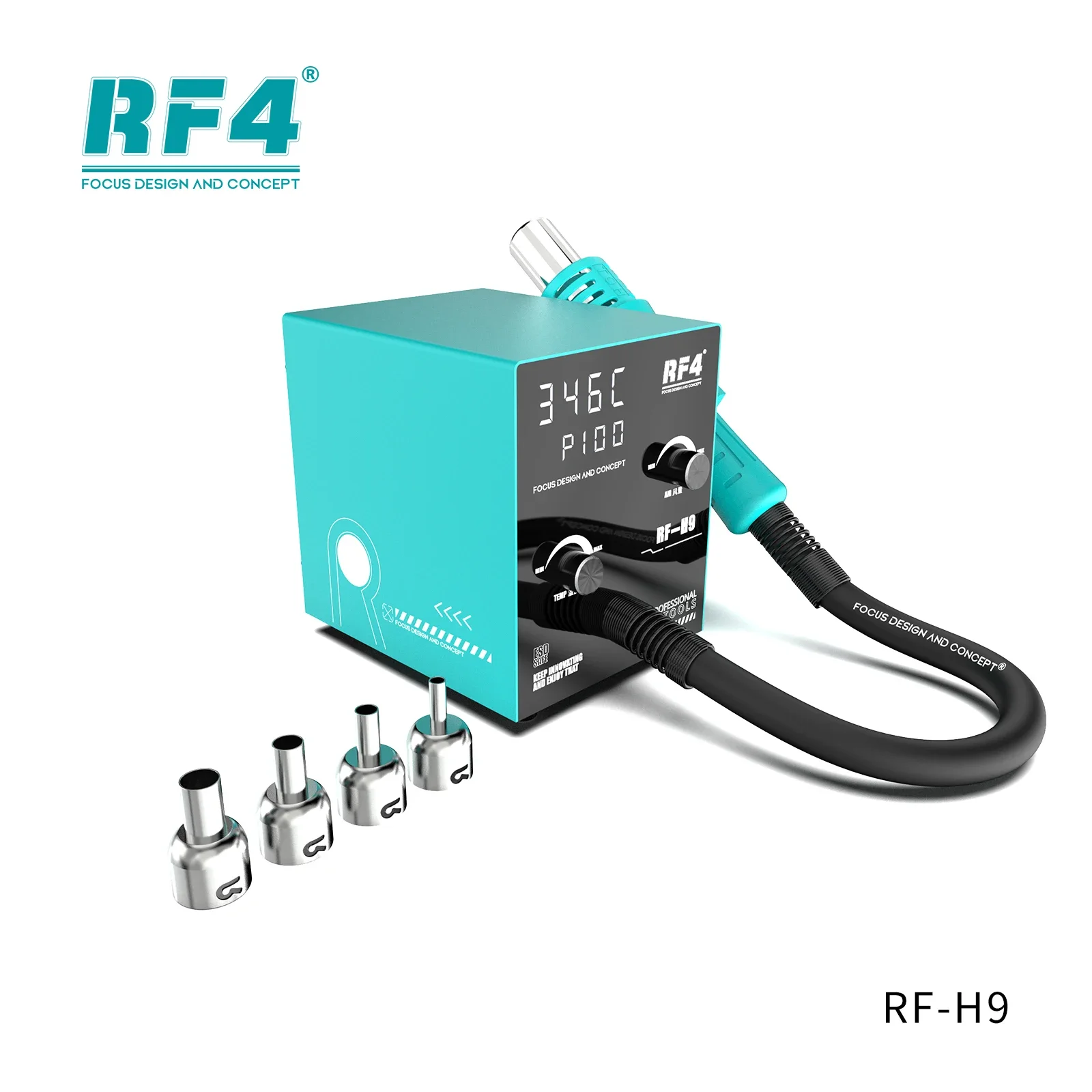 RF4 RF-H9 Intelligent Digital Display Hot Air Soldering Station for PCB BGA IC Chip Rework Desoldering Soldering Station Tool