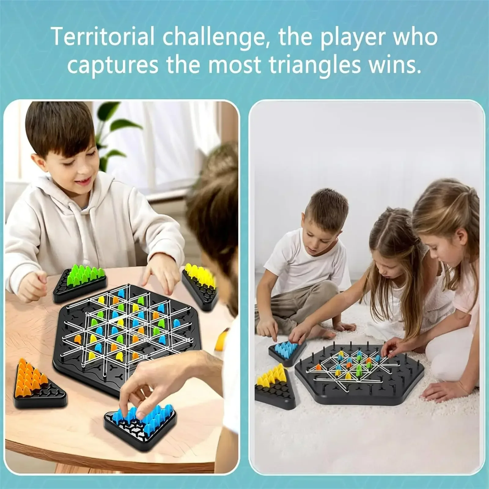 New Multiplayer Game game Table Toy Rubber Band Triangle Chain Chess Multiplayer Leisure Geometry Table Game Christmas Gift 2