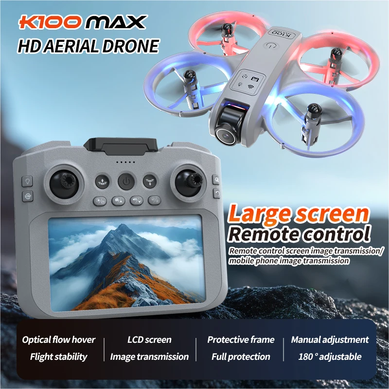 Vue rapprochée de la caméra HD WiFi du Drone 8K Max Noir, objectif orientable