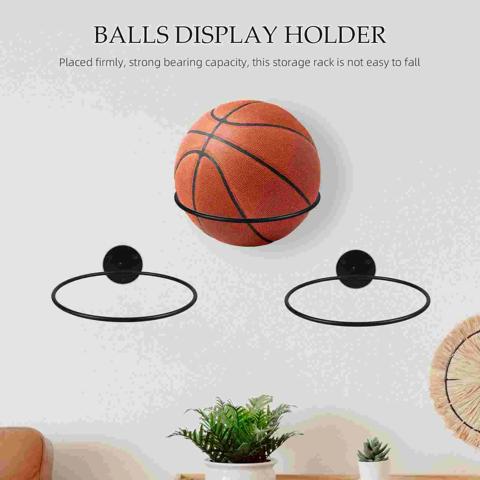 3 Pcs Ball Rack Soccer Balls Wall Mount Sports Iron Monitor Stand Bracket Racks Supporting Basketball Display Holder Rugby