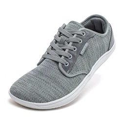 Minimalist Barefoot Unisex Walking Shoes - Wide Toe, Lightweight & Breathable Mesh Sneakers - 45 (Grey)