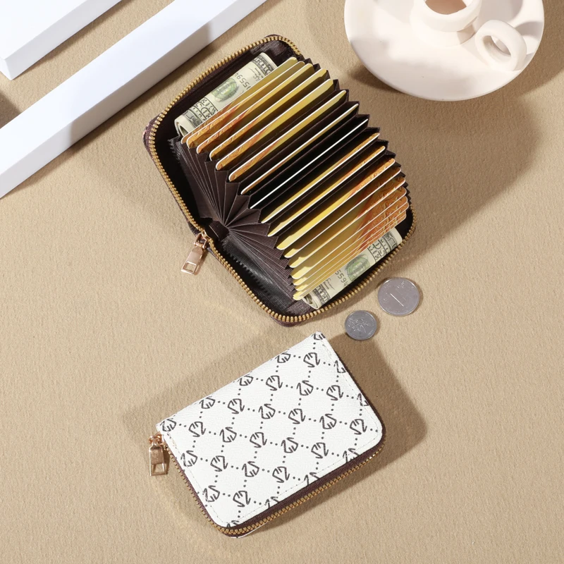 Reiß verschluss um Kreditkarten halter, Mini bedruckte Clutch-Geldbörse, tragbare Karten brieftasche mit mehreren Karten fächern – Detail 16