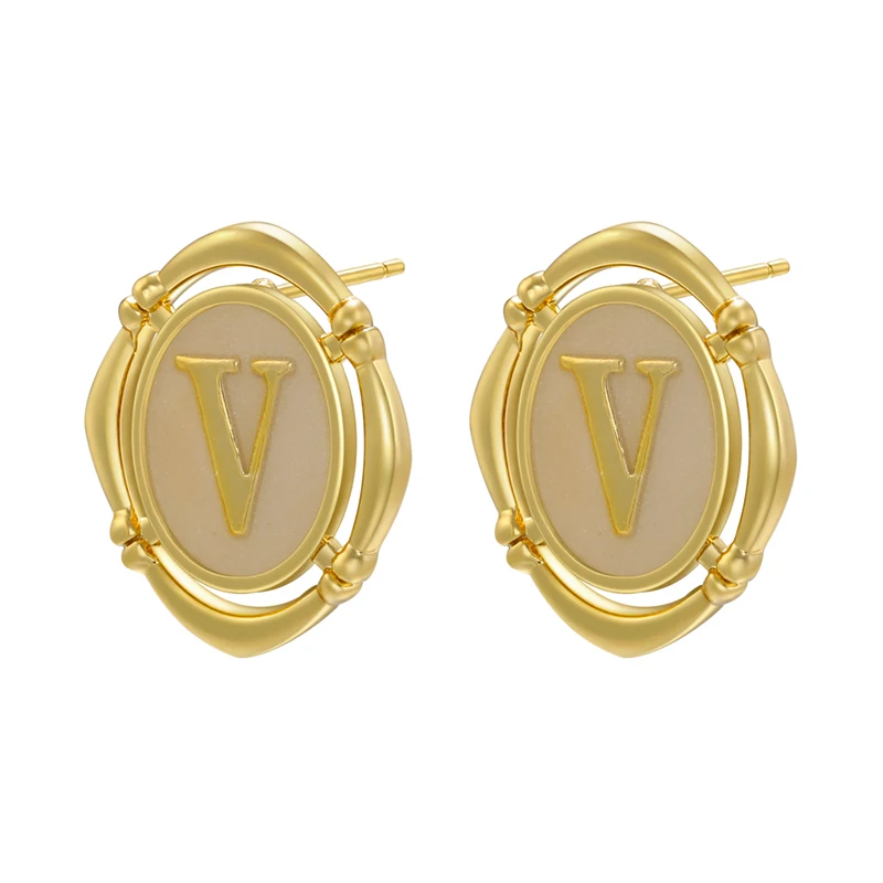 lv initial earrings